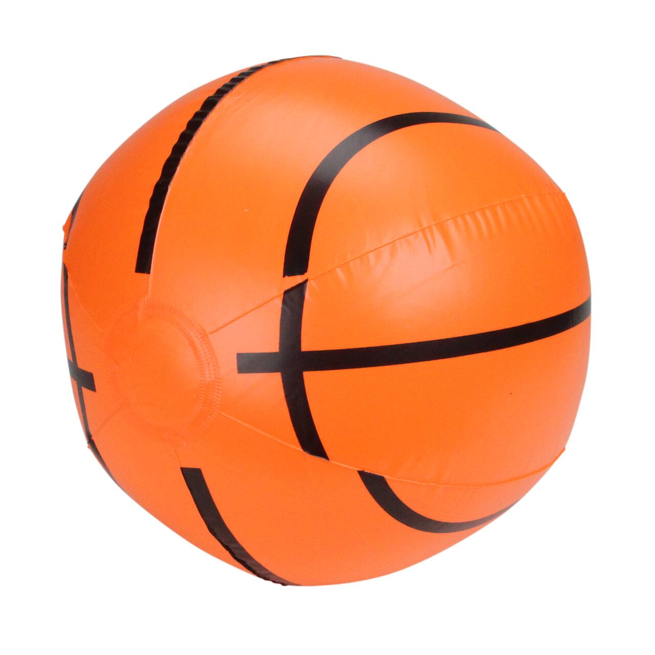 Pool Central® 16" Inflatable Orange and Black 6-Panel Beach Basketball Pool Toy